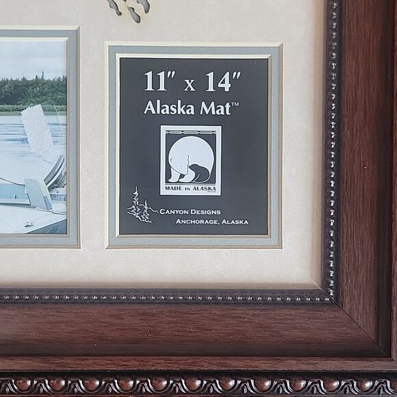Alaska Mat Photo Frame Real Wood Brown 14" X 17" - Picture 4 of 8